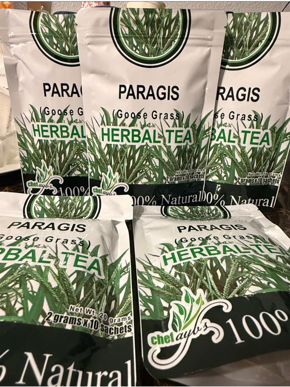 5PACKS PARAGIS Herbal Tea (Goose Grass) - Green